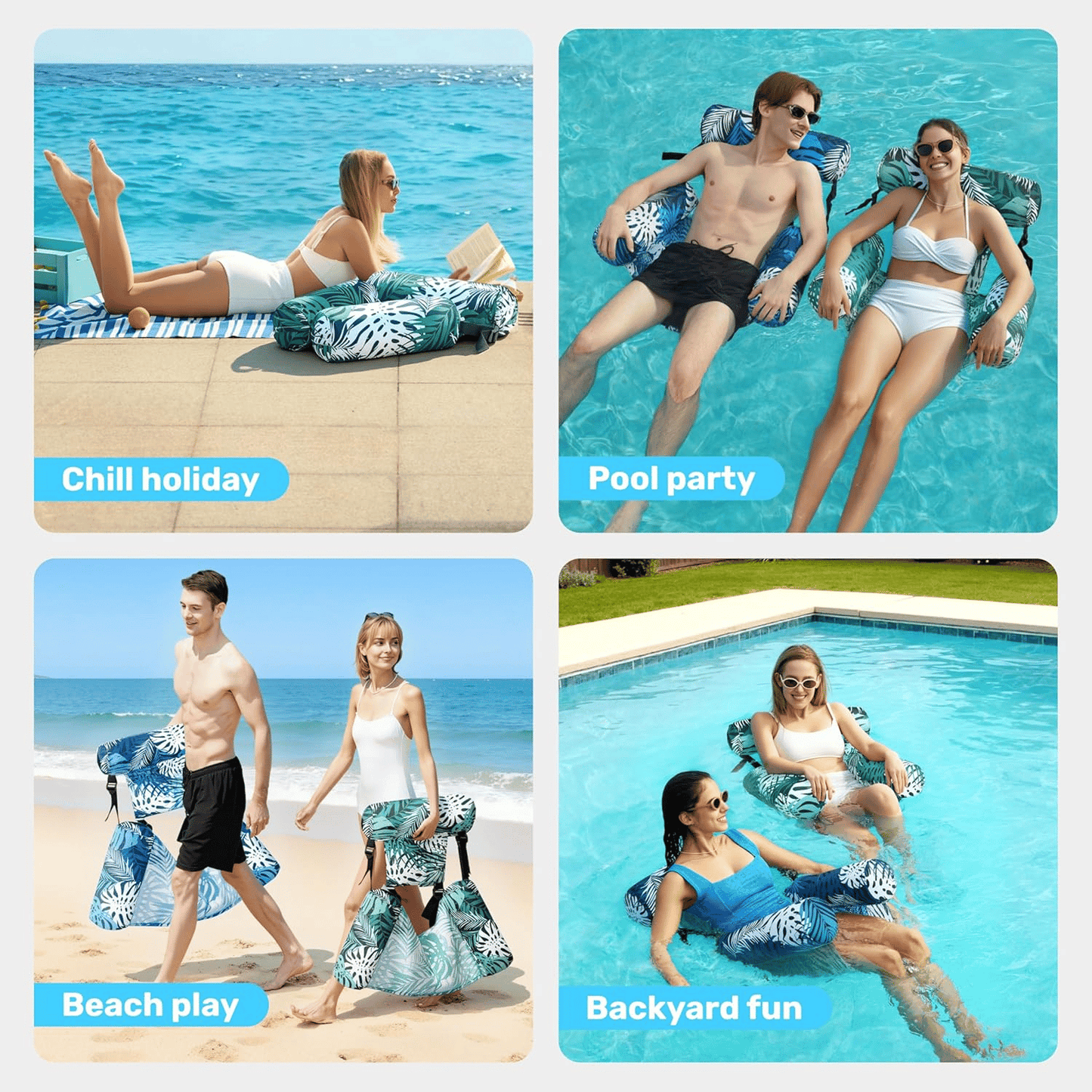 🏖️Cupasit™ Inflatable Pool Floats Adult – Floating Lounge Chairs 💦✨